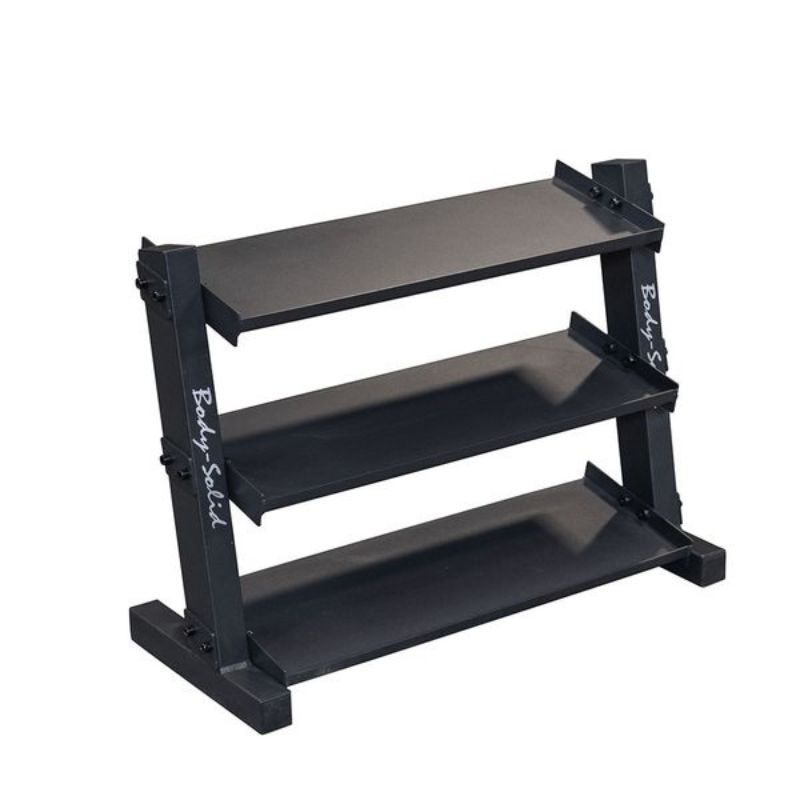 Body-Solid 3 Tier Horizontal 34" Vinyl or Neoprene Dumbell Rack