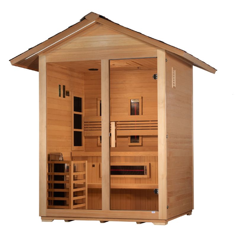 GoldenDesign GDI-8123-01 "Carinthia" 3 Person Hybrid Outdoor Sauna - Canadian Hemlock