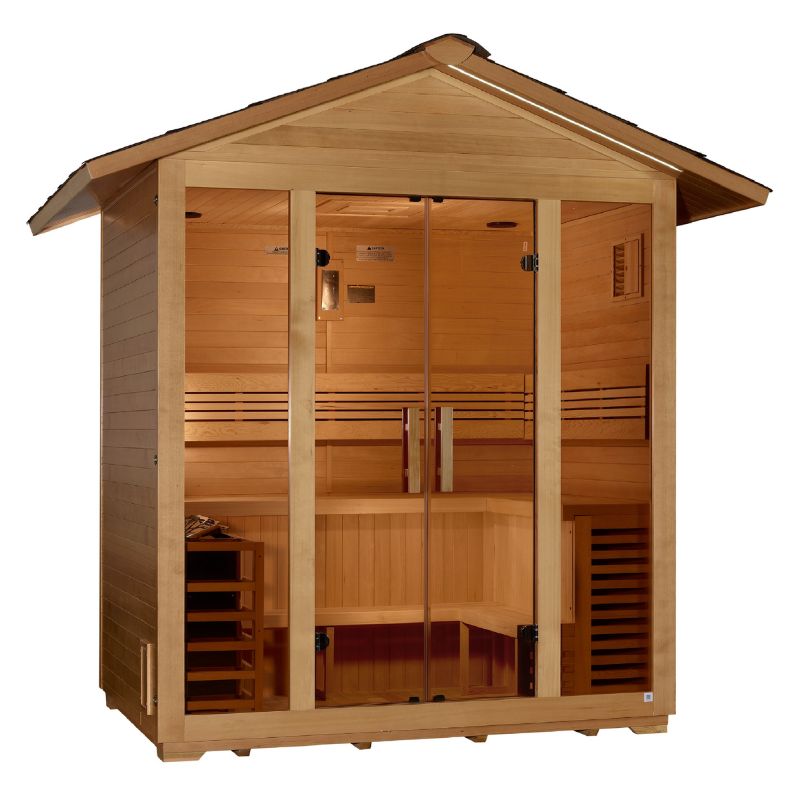 Golden Designs "Vorarlberg" 5 Person Traditional Outdoor Sauna - Canadian Hemlock