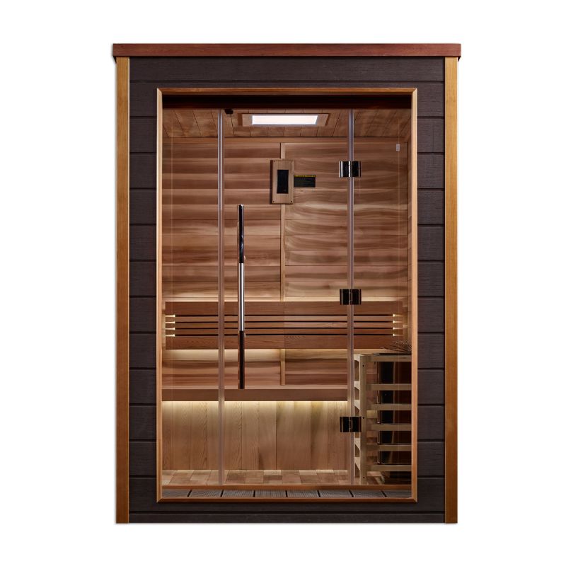 Narvik 2 Person Outdoor-Indoor Traditional Sauna (GDI-8202-01) - Canadian Red Cedar Interior