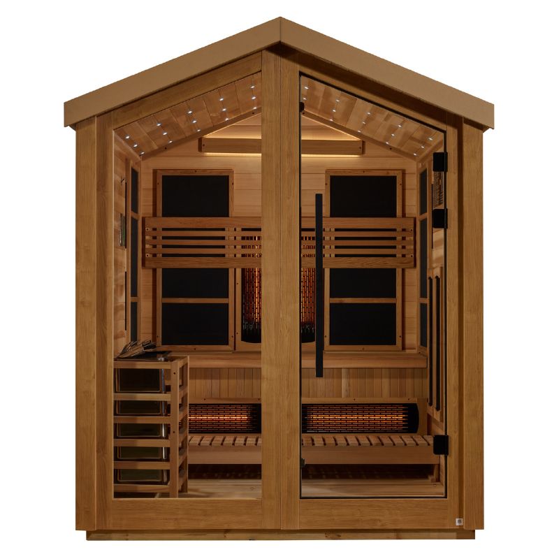 GoldenDesign GDI-8523-01 Loviisa 3 Person Hybrid Outdoor Sauna-Canadian Red Cedar Interior