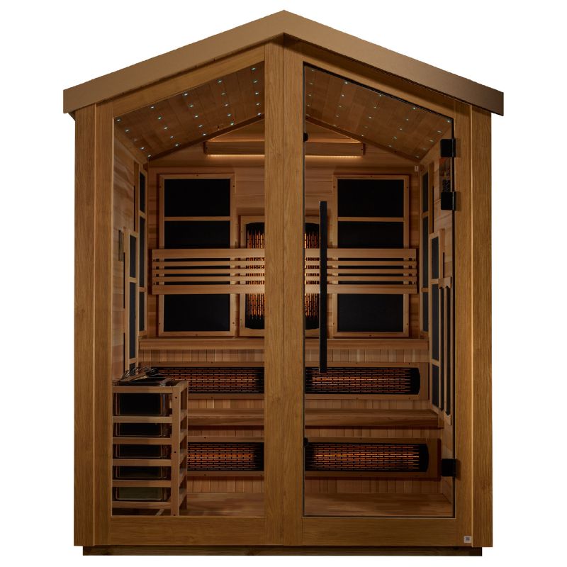 GoldenDesign GDI-8526-01 Kaskinen 6 Person Hybrid Outdoor Sauna-Canadian Red Cedar Interior