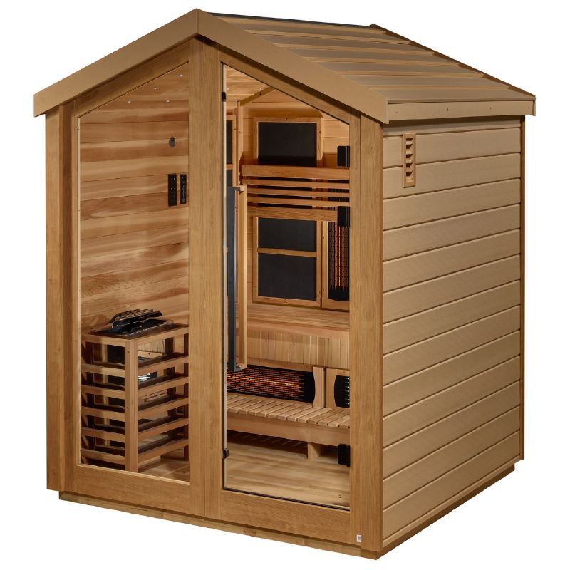GoldenDesign GDI-8523-01 Loviisa 3 Person Hybrid Outdoor Sauna-Canadian Red Cedar Interior